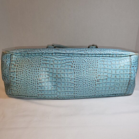 Tommy Hilfiger Vintage Y2K Croc Embossed Shoulder Purse Powder Blue - Picture 2 of 13
